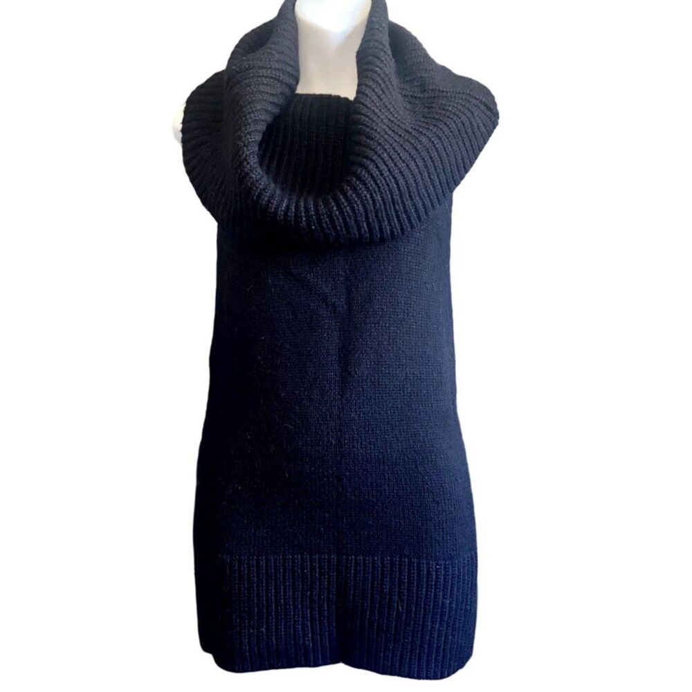 Ann Taylor Black Sweater Dress Women XS Tunic Off The Shoulder or Chunky Neck #